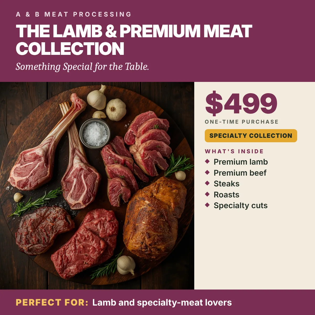 The Lamb & Premium Meat Collection — product photograph