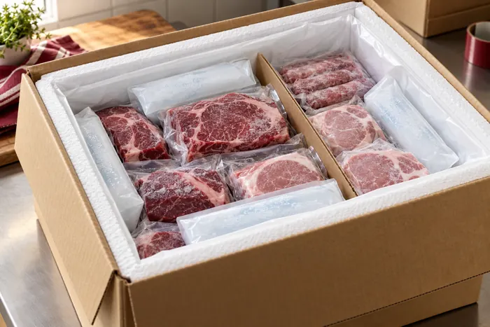 packaged frozen meat